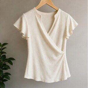 Cream Ruffle Blouse
